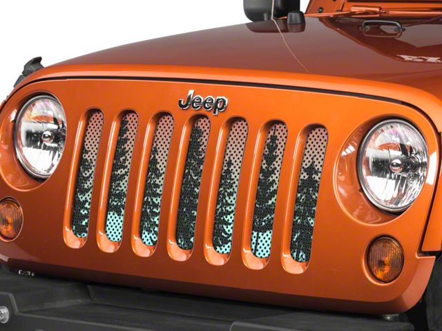 Under The Sun Inserts Grille Insert; Pine Trees Red Sky (07-18 Jeep Wrangler JK)