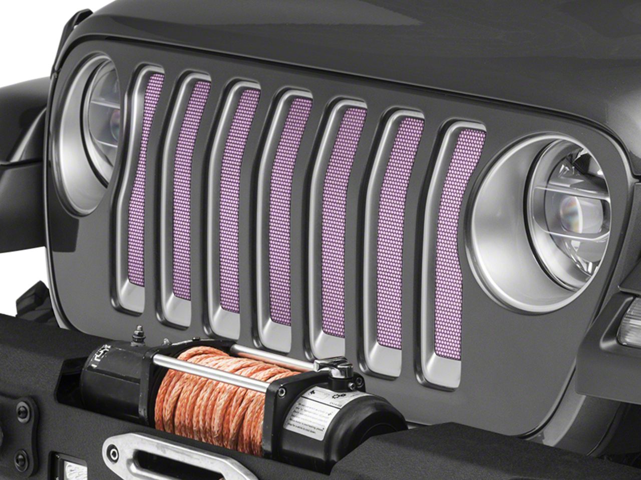 Pink grill insert for jeep deals wrangler