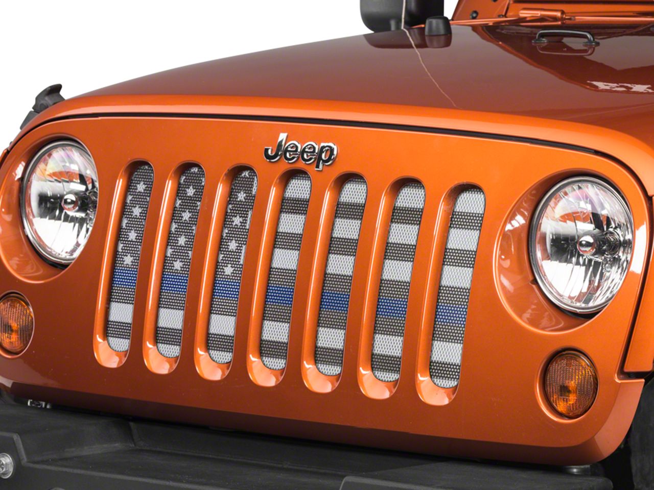 Under The Sun Inserts Jeep Wrangler Grille Insert; Thin Blue Line Insrt 