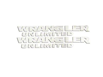 Wrangler Unlimited Badges; Brushed (07-18 Wrangler JK)
