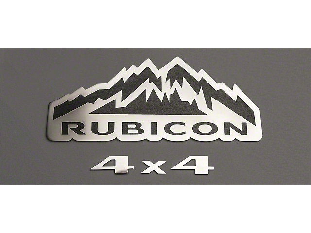 Rubicon 4x4 Badges; Polished (07-18 Jeep Wrangler JK)