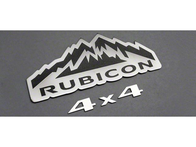 Rubicon 4x4 Badges; Brushed (07-18 Jeep Wrangler JK)
