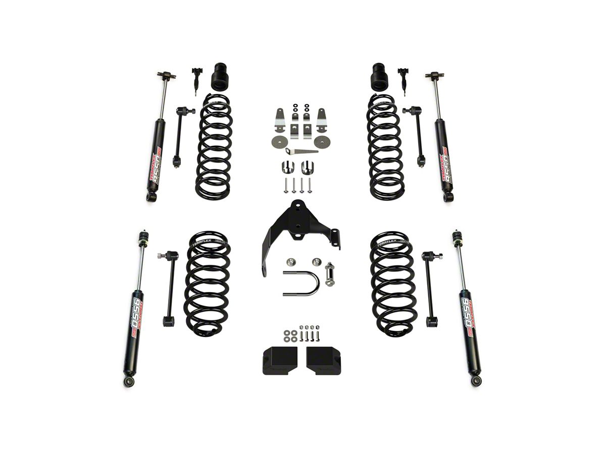 Teraflex Jeep Wrangler 3-Inch Base Suspension Lift Kit with 9550 VSS Shocks  1251200 (07-18 Jeep Wrangler JK 4-Door) - Free Shipping