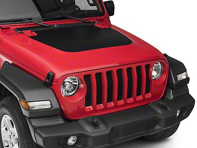 SEC10 Jeep Wrangler Hood Decal; Matte Black J123770-JL (18-23 Jeep Wrangler  JL, Excluding Rubicon) - Free Shipping