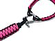 RedRock Front Rollbar Paracord Grab Handles with D-Rings; Black and Pink (07-18 Jeep Wrangler JK)