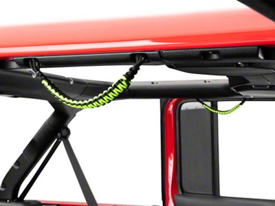 RedRock Rear Soundbar Paracord Grab Handles; Black and Neon Green (07-23 Jeep Wrangler JK & JL 4-Door)