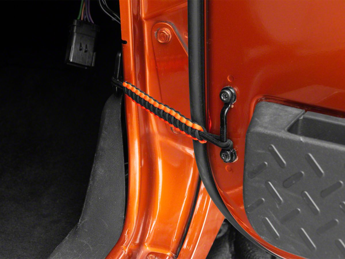RedRock Jeep Wrangler Front Paracord Door Limit Straps; Black and Neon  Orange J123800 (07-18 Jeep Wrangler JK) - Free Shipping