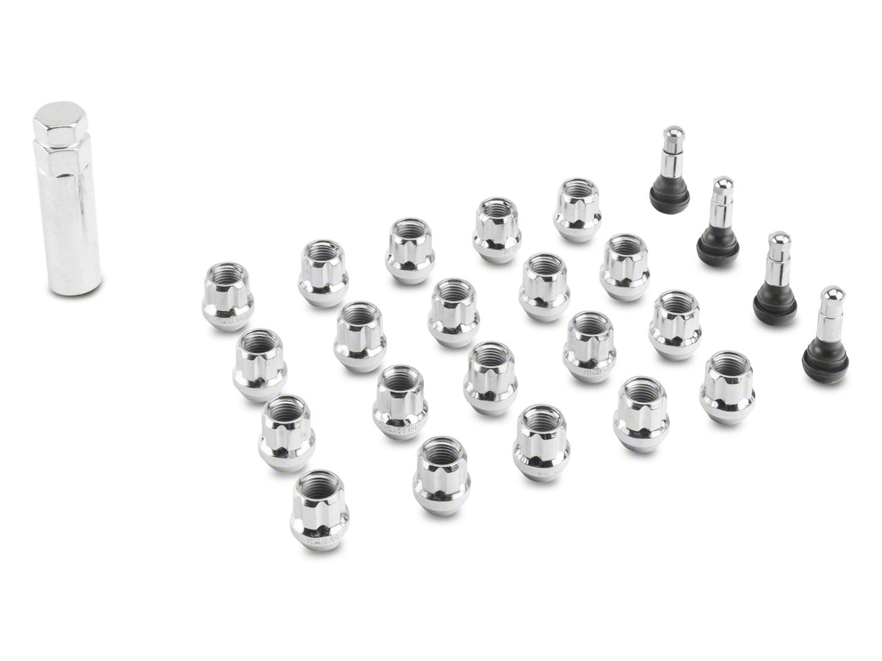 Jeep Gladiator Chrome 6Spline Lug Nut Kit; 14mm x 1.5; Set of 20 (20