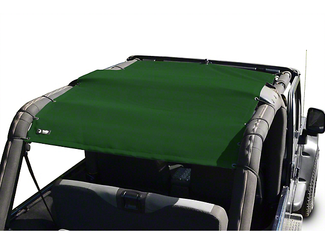 Steinjager Teddy Top Full Length Solar Screen Cover; Dark Green (04-06 Jeep Wrangler TJ Unlimited)