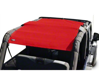 Steinjager Teddy Top Full Length Solar Screen Cover; Red (04-06 Jeep Wrangler TJ Unlimited)