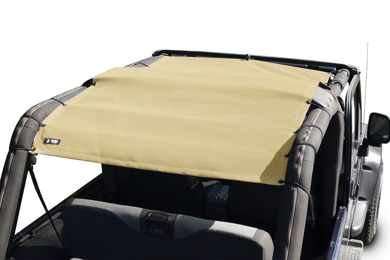 Steinjager Teddy Top Full Length Solar Screen Cover; Tan (04-06 Jeep Wrangler TJ Unlimited)
