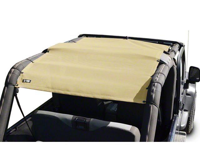 Steinjager Teddy Top Full Length Solar Screen Cover; Tan (04-06 Jeep Wrangler TJ Unlimited)