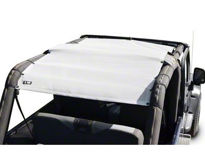 Steinjager Teddy Top Full Length Solar Screen Cover; White (04-06 Jeep Wrangler TJ Unlimited)