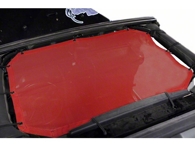 Steinjager Teddy Top Front Seat Solar Screen Cover; Red (07-09 Jeep Wrangler JK)