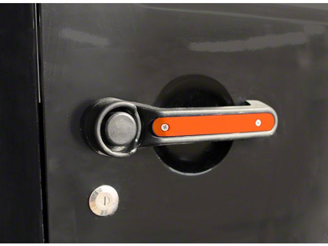 Steinjager Door and Tailgate Handle Accent Kit; Fluorescent Orange (07-18 Jeep Wrangler JK 2-Door)