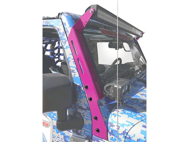 Steinjager A-Pillar LED Light Mount Brackets; Hot Pink (07-18 Jeep Wrangler JK)