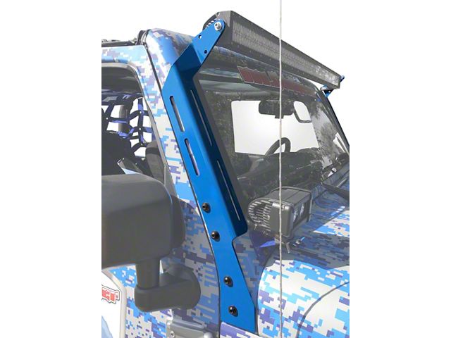 Steinjager A-Pillar LED Light Mount Brackets; Playboy Blue (07-18 Jeep Wrangler JK)