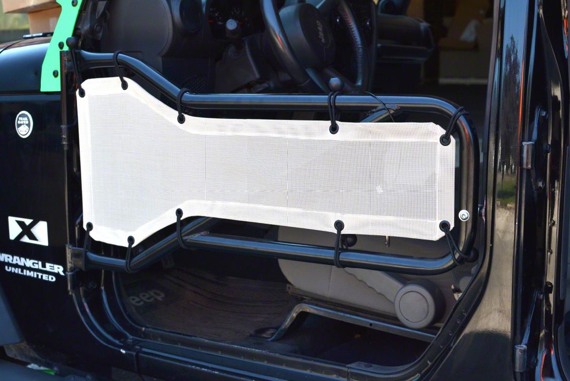 Steinjager Front Tube Door Mesh Covers White 07 18 Jeep Wrangler Jk