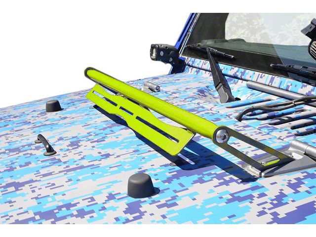 Steinjager LED Light Bar Hood Hinge Mounting Brackets; Gecko Green (07-18 Jeep Wrangler JK)