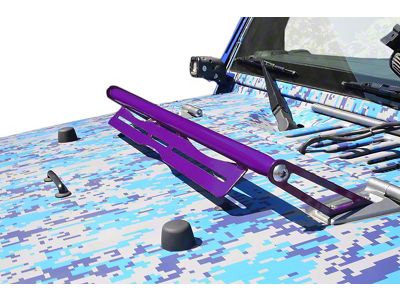 Steinjager LED Light Bar Hood Hinge Mounting Brackets; Sinbad Purple (07-18 Jeep Wrangler JK)