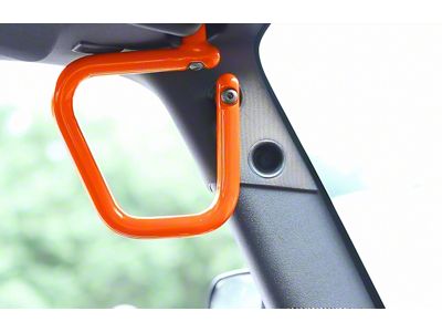 Steinjager Rigid Wire Form Front Grab Handles; Fluorescent Orange (07-18 Jeep Wrangler JK)
