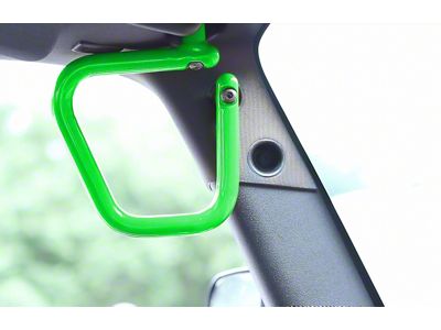 Steinjager Rigid Wire Form Front Grab Handles; Neon Green (07-18 Jeep Wrangler JK)