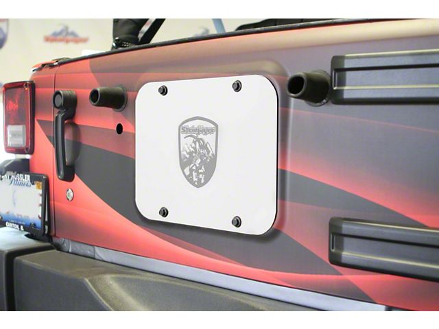 Steinjager Spare Tire Carrier Delete Plate; Cloud White (07-18 Jeep Wrangler JK)