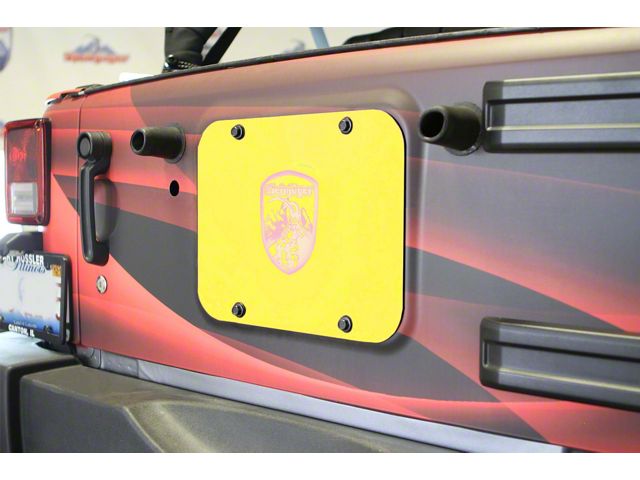 Steinjager Spare Tire Carrier Delete Plate; Neon Yellow (07-18 Jeep Wrangler JK)