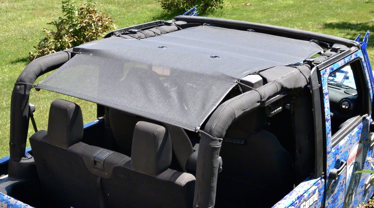 Steinjager Jeep Wrangler Teddy Top Solar Screen Cover; Black J0041662  (10-18 Jeep Wrangler JK 2-Door) - Free Shipping