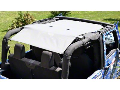 Steinjager Teddy Top Solar Screen Cover; White (10-18 Jeep Wrangler JK 2-Door)
