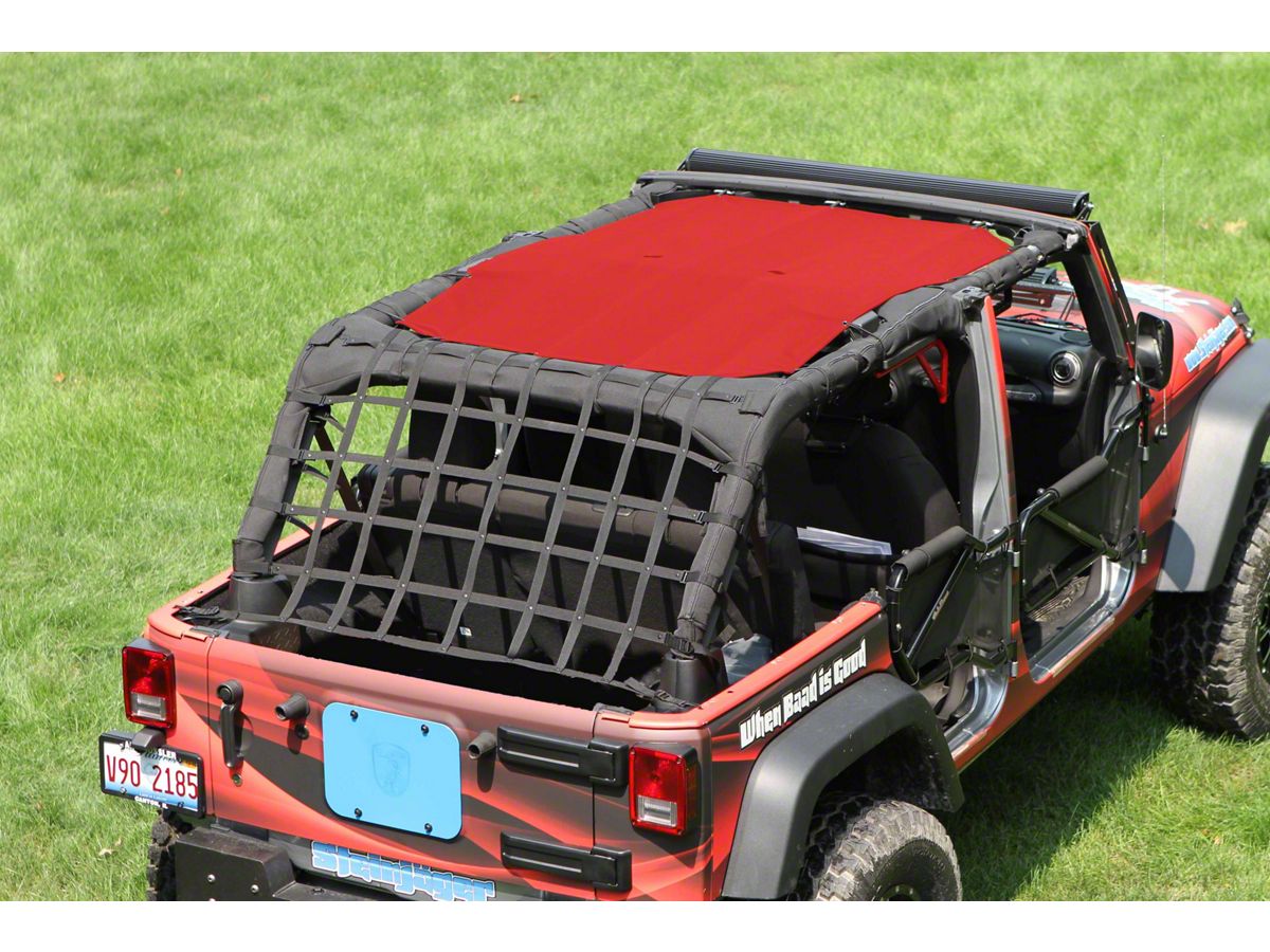 Steinjager Jeep Wrangler Teddy Top Solar Screen Cover; Red J0043736 (10-18 Jeep  Wrangler JK 4-Door) - Free Shipping