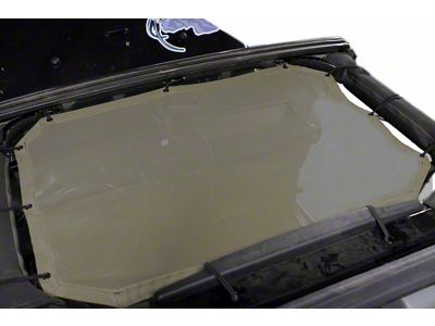 Steinjager Teddy Top Front Seat Solar Screen Cover; Tan (10-18 Jeep Wrangler JK)