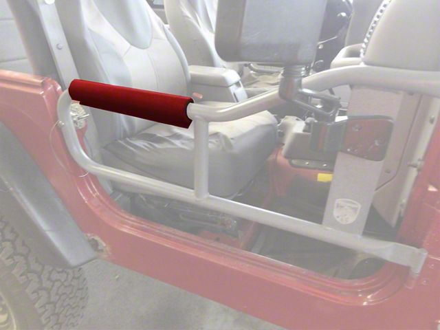 Steinjager Front Tube Doors Armrest; Red (87-95 Jeep Wrangler YJ)