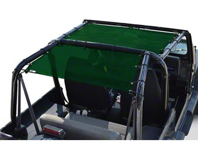 Steinjager Teddy Top Front Seat Solar Screen Cover; Dark Green (87-95 Jeep Wrangler YJ)