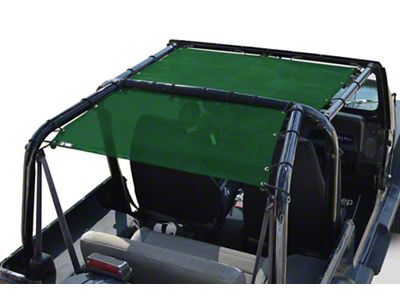 Steinjager Teddy Top Front Seat Solar Screen Cover; Green (87-95 Jeep Wrangler YJ)