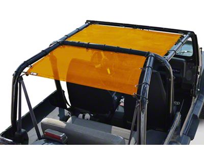Steinjager Teddy Top Front Seat Solar Screen Cover; Orange (87-95 Jeep Wrangler YJ)