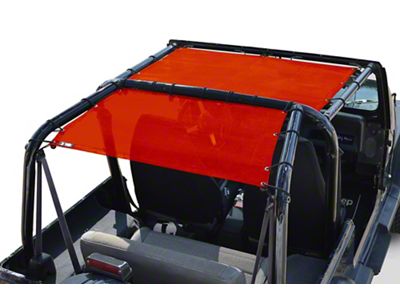 Steinjager Teddy Top Front Seat Solar Screen Cover; Red (87-95 Jeep Wrangler YJ)