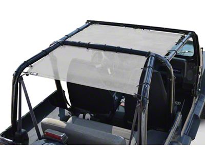 Steinjager Teddy Top Front Seat Solar Screen Cover; White (87-95 Jeep Wrangler YJ)