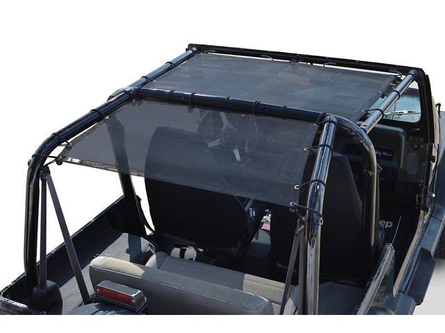 Steinjager Teddy Top Rear Seat Solar Screen Cover; Black (87-95 Jeep Wrangler YJ)