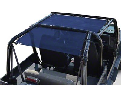 Steinjager Teddy Top Rear Seat Solar Screen Cover; Blue (87-95 Jeep Wrangler YJ)