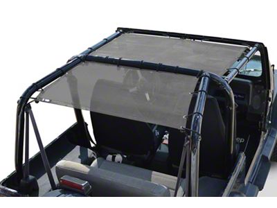 Steinjager Teddy Top Rear Seat Solar Screen Cover; Gray (87-95 Jeep Wrangler YJ)
