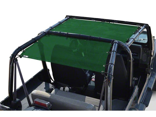 Steinjager Teddy Top Rear Seat Solar Screen Cover; Green (87-95 Jeep Wrangler YJ)