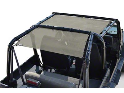 Steinjager Teddy Top Rear Seat Solar Screen Cover; Tan (87-95 Jeep Wrangler YJ)