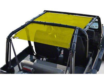 Steinjager Teddy Top Rear Seat Solar Screen Cover; Yellow (87-95 Jeep Wrangler YJ)