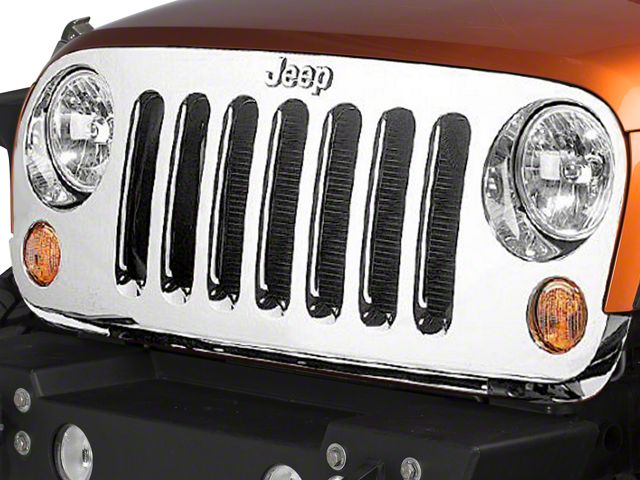 Mopar Grille Overlay; Chrome (07-18 Jeep Wrangler JK)
