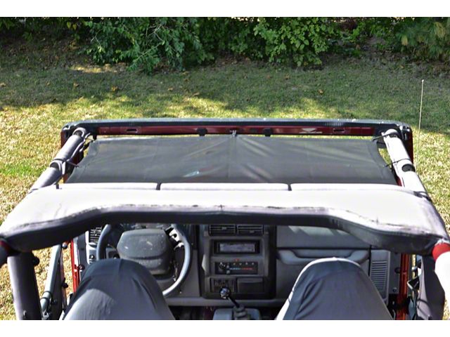Steinjager Teddy Top Front Seat Solar Screen Cover; Black (97-06 Jeep Wrangler TJ)