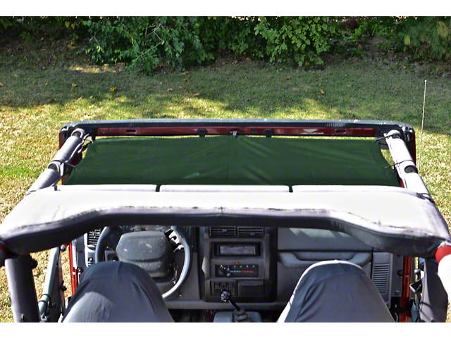 Steinjager Teddy Top Front Seat Solar Screen Cover; Dark Green (97-06 Jeep Wrangler TJ)