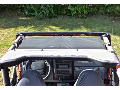Steinjager Teddy Top Front Seat Solar Screen Cover; Gray (97-06 Jeep Wrangler TJ)