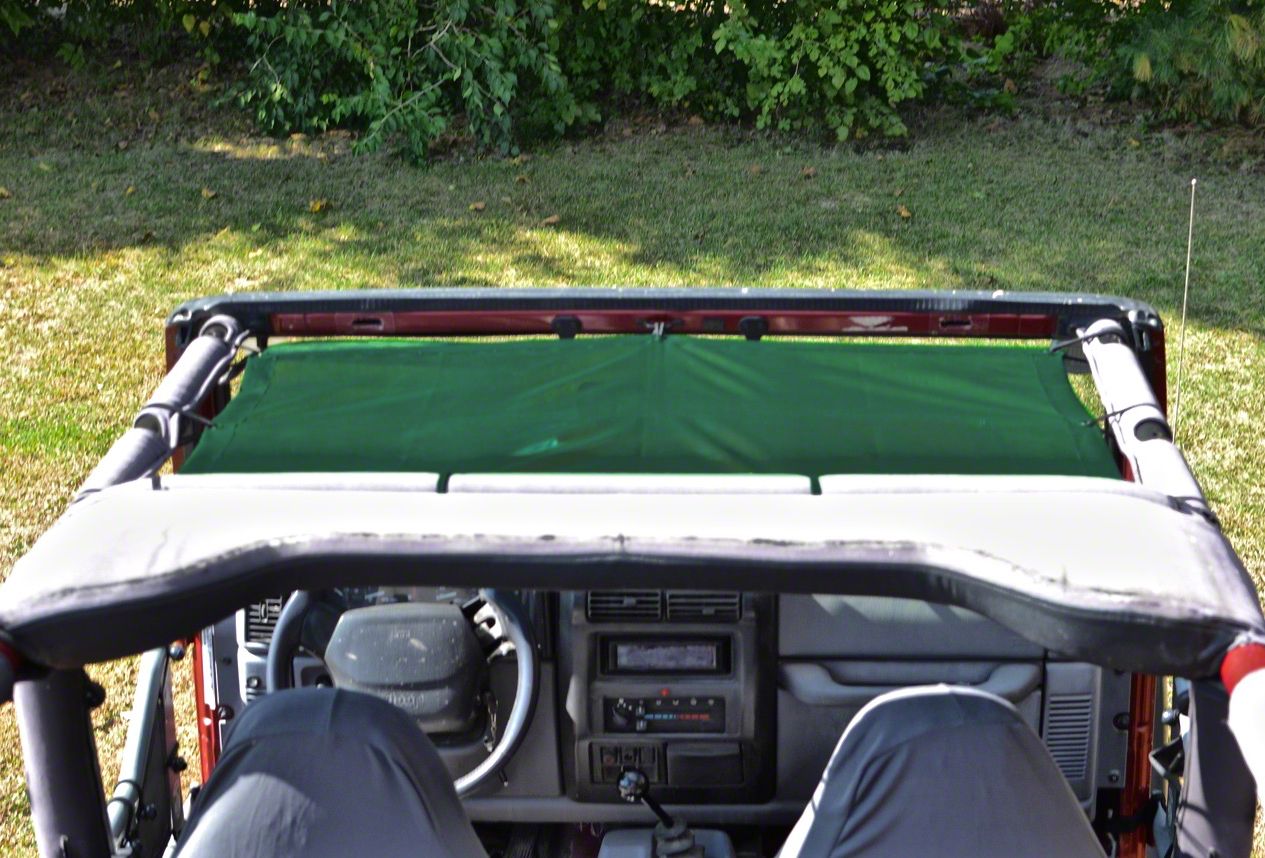 Steinjager Teddy Top Front Seat Solar Screen Cover; Green (97-06 Jeep Wrangler TJ)