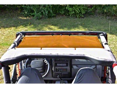 Steinjager Teddy Top Front Seat Solar Screen Cover; Orange (97-06 Jeep Wrangler TJ)